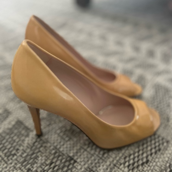 Stuart Weitzman Adobe Aniline Open Toe Peep Toe Heels Size 5 1/2 - Picture 6 of 7